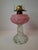 Rare Pair Antique Consolidated Pink & Blue Cased Glass Florette Stand Lamps P&A For Sale - Image 4 of 18