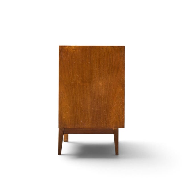 Mid 20th Century Merton Gershun for American of Martinsville Mid Century Walnut and Cane Credenza and Hutch For Sale - Image 5 of 14