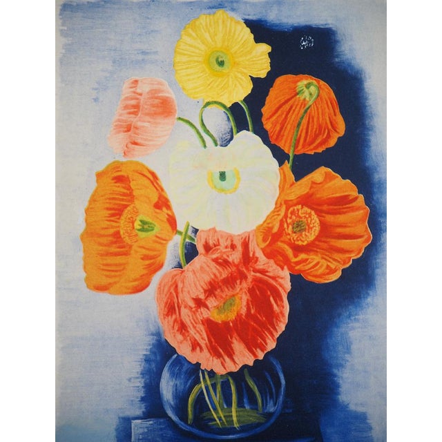 Moses KISLING Bunch of poppies Original lithograph Signed in the plate lower left On Japanese paper 38 x 28cm Excellent...