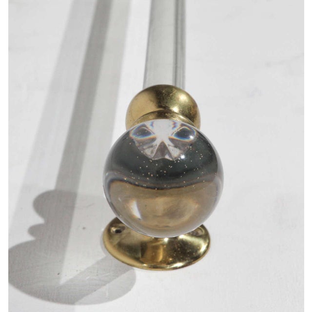 Early 20th Century Traditional Large Glass Towel Bar With Brass Brackets For Sale - Image 5 of 8