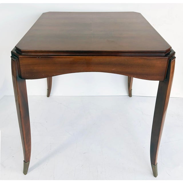 French Art Deco Flip-Top Mahogany Game Table, Porteneuve Attributed, circa 1940s Offered for sale is a French Art Deco...