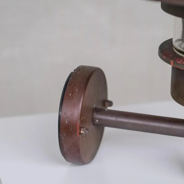 Danish Copper and Glass Patinated Wall Light For Sale - Image 5 of 9