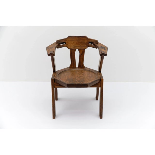 Mid-Century Modern French Provincial Oak Chair, 1960s For Sale - Image 12 of 18