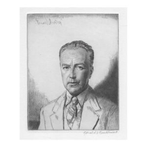 1935 Gerald Brockhurst Portrait Etching of Irish Poet Oliver St. John Gogarty