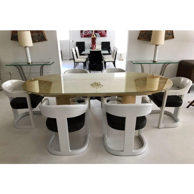 American Set of Four Onassis White Lacquer Chairs by Karl Springer For Sale - Image 3 of 9