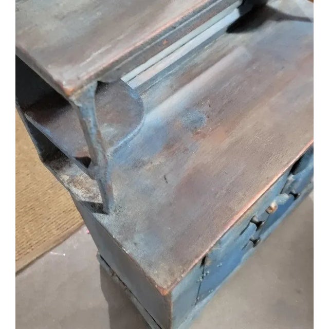 19Thc Original Blue Painted Child's Cabinet For Sale - Image 4 of 10