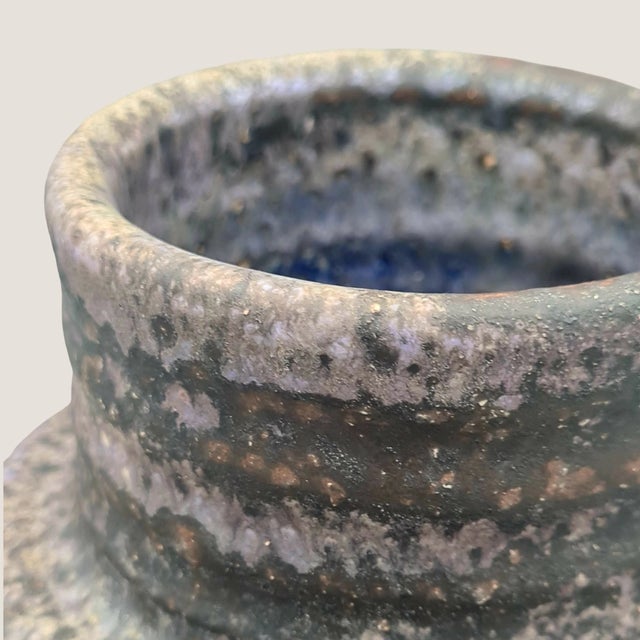 Brown Vintage Dutch Brutalist Studio Ceramic Vase by Mobach Keramik, 1960s For Sale - Image 8 of 16