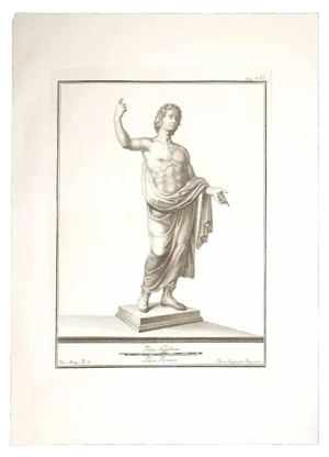 Francesco Cepparoli, Ancient Roman Statue, Original Etching, 18th Century