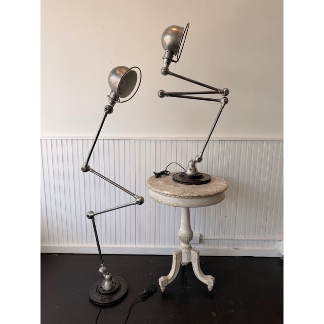 Metal 1960s French Jieldé Lamps in Natural Metal Finish For Sale - Image 7 of 7