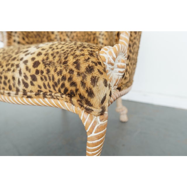 Napoleon III Style Rope-Carved Leopard Print Accent Chair For Sale - Image 13 of 14
