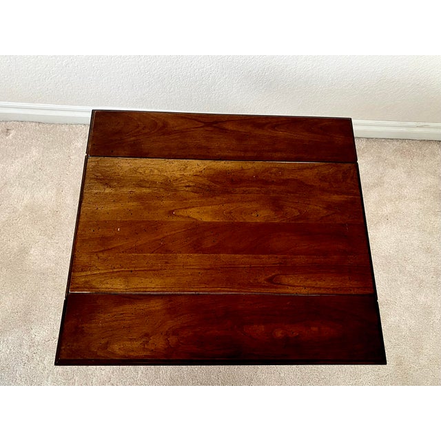 Brown Vintage Drop-Leaf Accent Table From the Highly Collectible "Diplomat" Collection by the Brandt Furniture Excellent Condition For Sale - Image 8 of 13