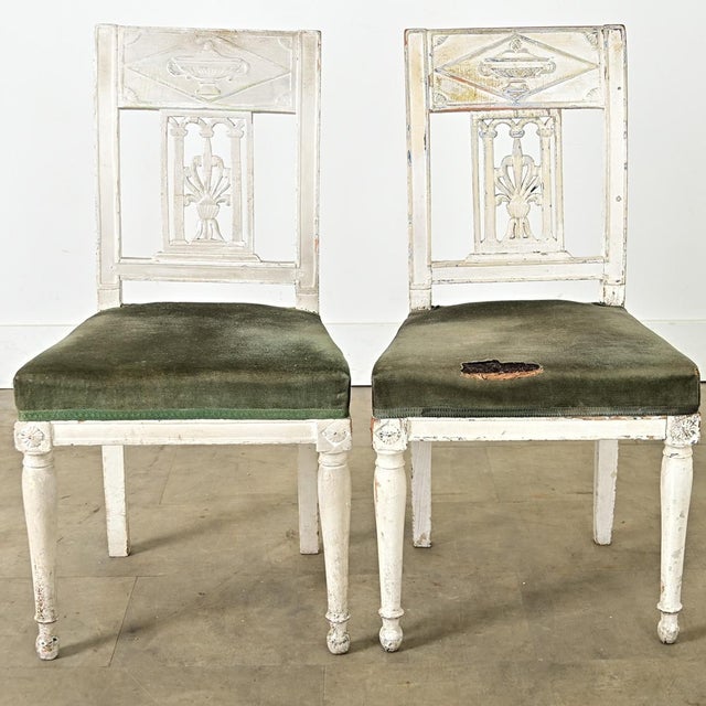 French Pair of 19th Century Period Directoire Side Chairs For Sale - Image 12 of 14