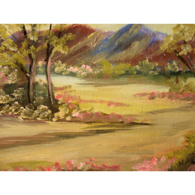 Wood Spring Valley Plein Air Landscape in Oil on Masonite by Gibson For Sale - Image 7 of 8