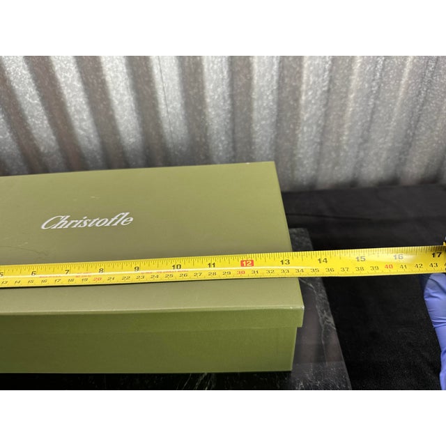 Late 20th Century New Pair of Christofle Silverplated & Glass Bud Vases 8.5 in High W/Original Box For Sale - Image 10 of 11