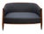 Art Deco French Sofa or Settee in the Art Deco Style Upholstered in Black Linen For Sale - Image 3 of 14