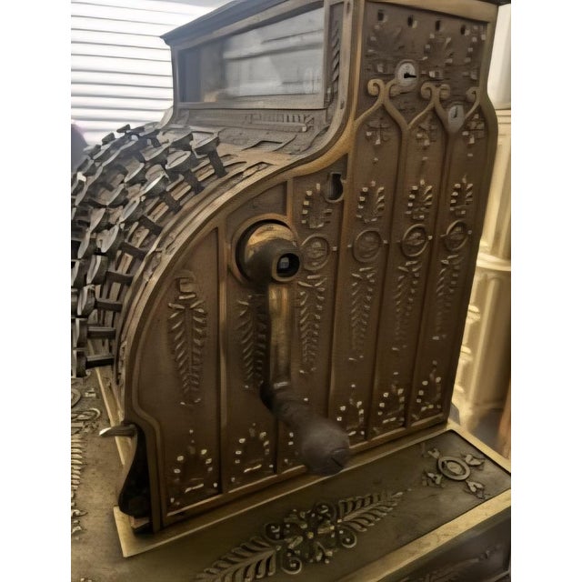 Brass Antique National Cash Register Brass Gorgeous For Sale - Image 8 of 12