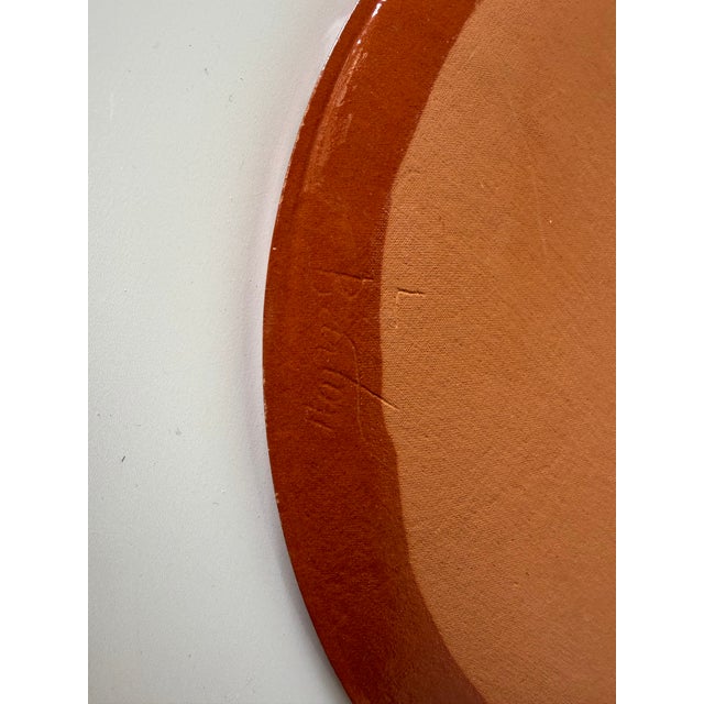1980s Lois Barton Hand-Painted Figurative Modernist Art Ceramic Decorative Plate For Sale - Image 11 of 12