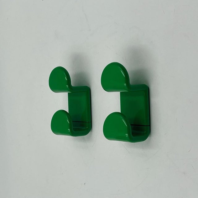 Green Coat Hooks by Ambrogio Rossari for Gedy, Italy, 1970s, Set of 2 For Sale - Image 4 of 10