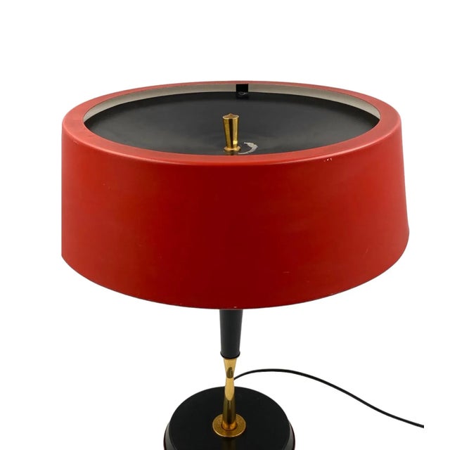 Oscar Torlasco, Mid-Century Red Table Lamp, Lumi, Italy 1954 For Sale - Image 12 of 12