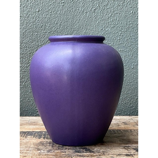 Vintage West German Handcrafted Purple Ceramic Vessel For Sale - Image 10 of 15