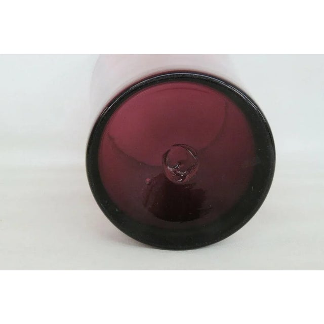 Glass Amethyst Purple Glass Vintage Vase For Sale - Image 7 of 10