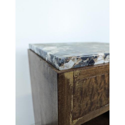 Art Deco Bedside Table in Breccia Marble For Sale - Image 5 of 8