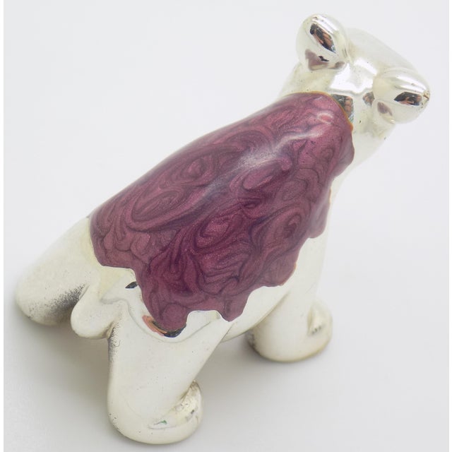 Vintage Italian Handmade Genuine Sterling Silver Enameled Bear Cub Figurine Ottaviani Rome 925 Animal Miniature Cabinet Curiosity Rare Decor For Sale - Image 6 of 11