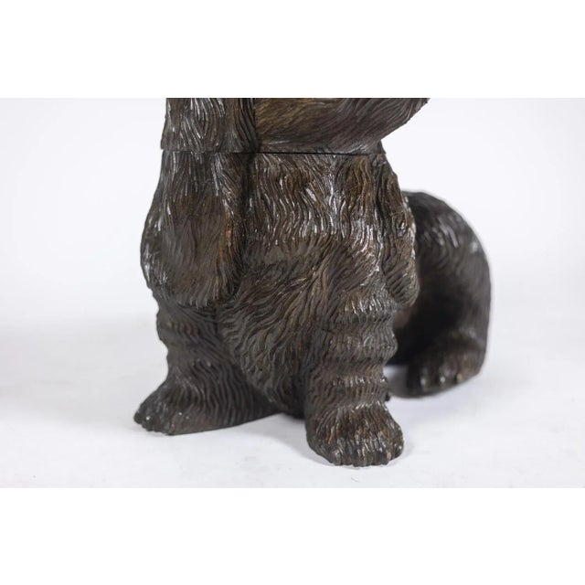 Black Black Forest Style Carved Basswood Dog, 1900 For Sale - Image 8 of 9