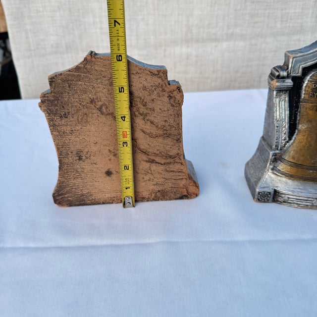 Mid 20th Century Composite Patriotic Bookends of the Liberty Bell- A Pair For Sale - Image 9 of 10