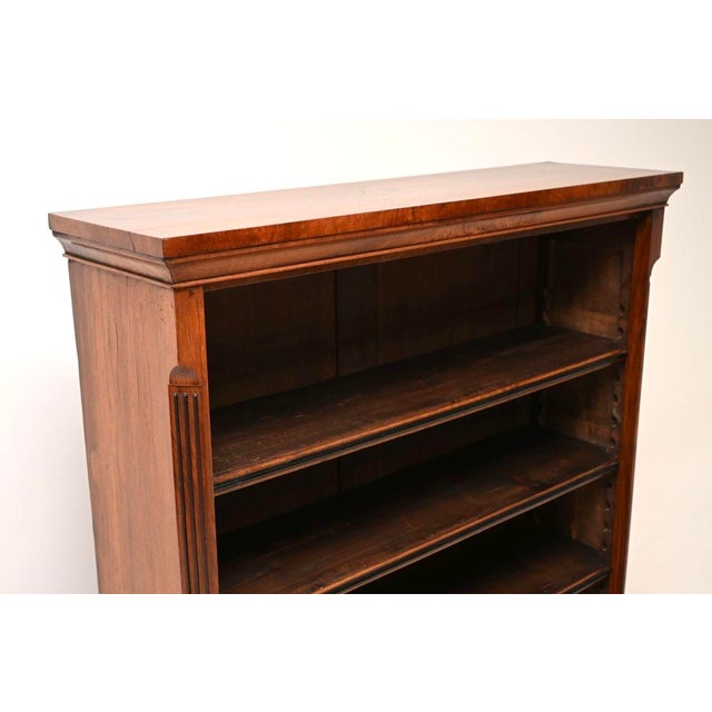 Wood Antique Victorian Walnut Open Bookcase, 1870s For Sale - Image 7 of 11