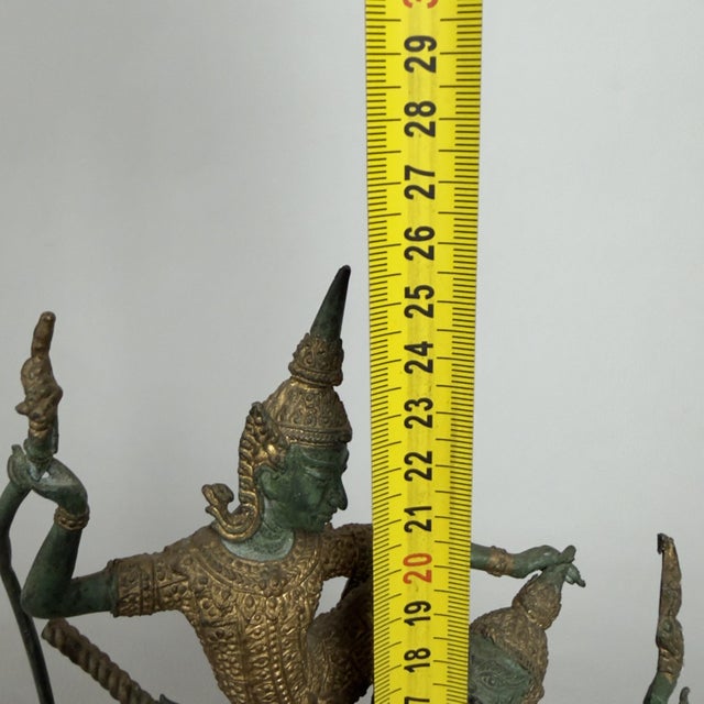 Gilded Bronze Rama Antagonist Sculpture, Early 20th Century For Sale - Image 12 of 13
