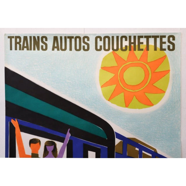 Campaign 1968 French Travel Poster, Trains Auto Couchettes (Sncf) - Guy Georget For Sale - Image 3 of 4