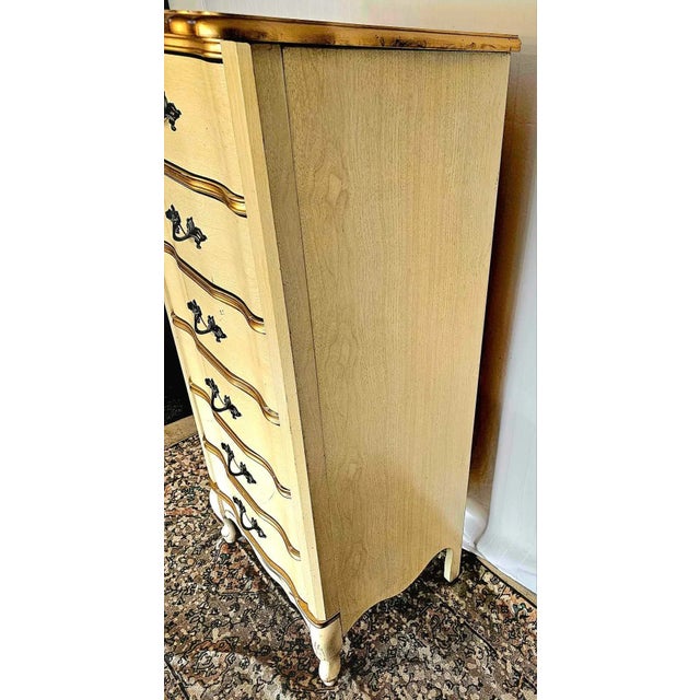 Dixie Late 20th Century Dixie Furniture French Provincial Style Walnut 6 Drawer Lingerie Chest For Sale - Image 4 of 8