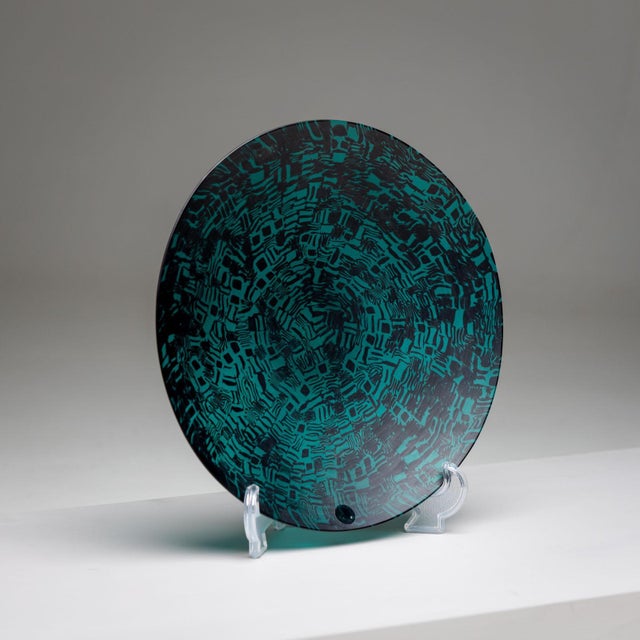 Blue Murrine Glas Plate by Santillana for Venini, Italy 1997 For Sale - Image 8 of 8