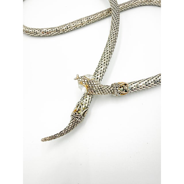 Vintage Sculptural Snake Mesh Necklace attributed to Dl Auld Co. / Whiting & Davis, 1970s For Sale - Image 9 of 16
