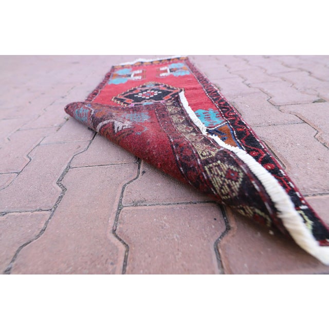 Red 1970s Rustic Red Oriental Hand Knotted Wool Rug For Sale - Image 8 of 13