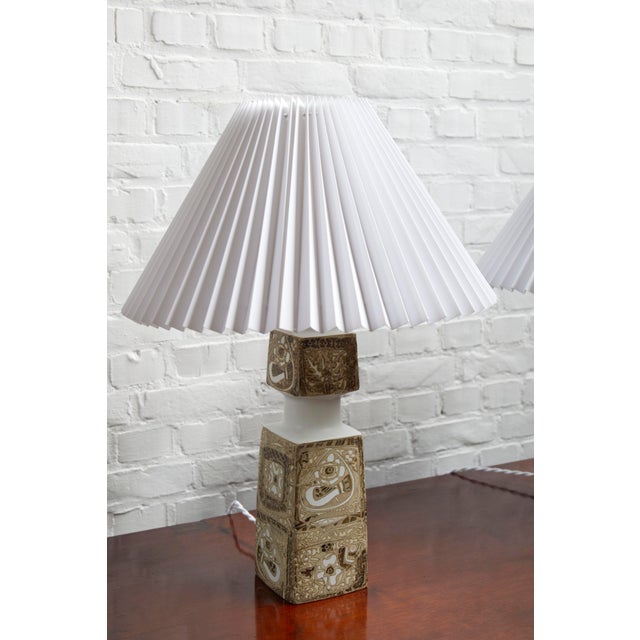 Danish Porcelain Baca Table Lamps by Nils Thorsson for Royal Copenhagen, 1960s, Set of 2 For Sale - Image 15 of 18