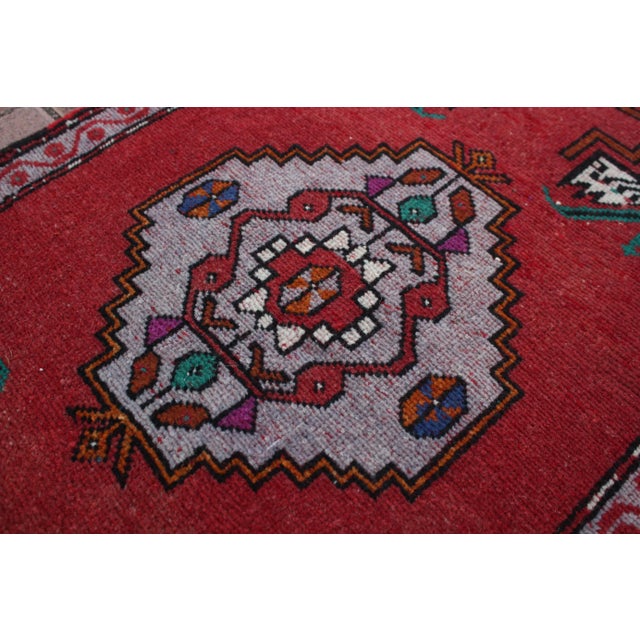 Red 1960s Turkish Vintage Handmade Rug For Sale - Image 8 of 13