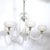 This stunning Mid-Century Modernist Hand-Blown Murano Glass Five Arm Chandelier W/ Filigree Detailing &amp; Oil Rubbed...