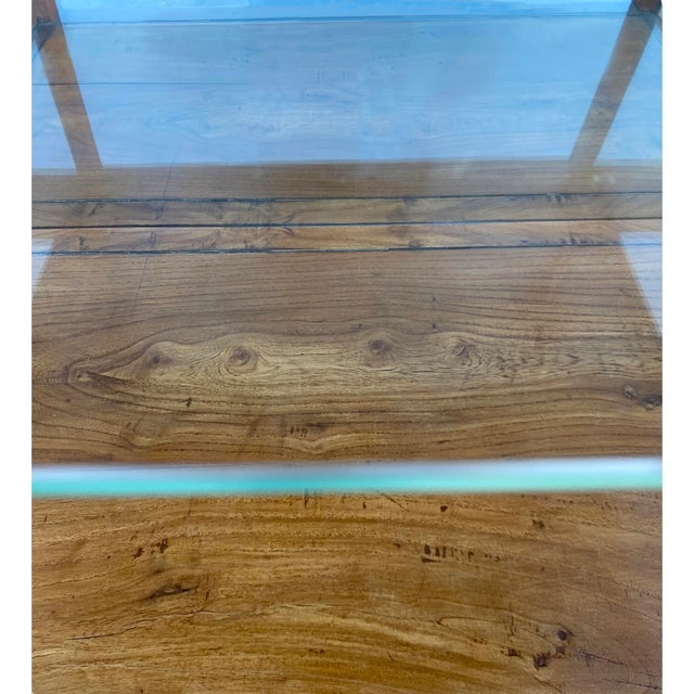 Chinese Light Brown Glass Display Bookcase Curio Cabinet For Sale In San Francisco - Image 6 of 9