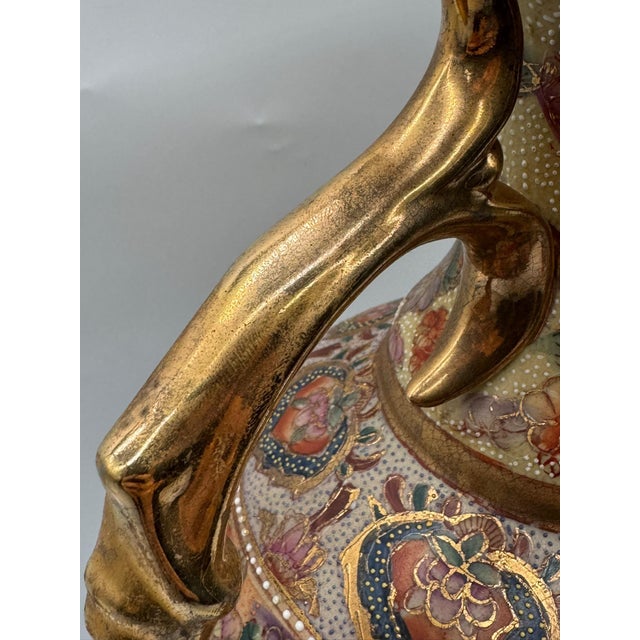 Antique Meiji Satsuma Floor Vase with Geisha Scenes and Gold Moriage, Japan, 1890s For Sale - Image 10 of 18