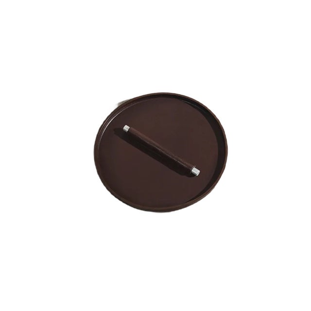 Plato Dark Brown Tray Round No.03 Defne Koz for Uniqka For Sale