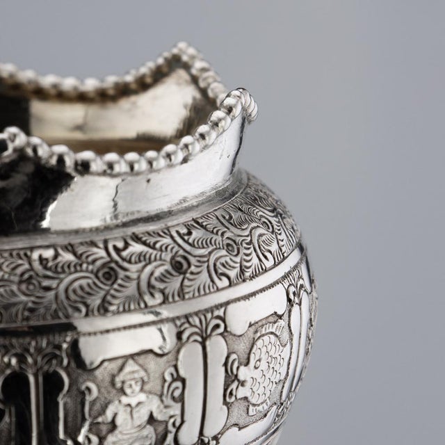 19th Century Victorian Solid Silver Salts & Spoons, London, 1870s, Set of 6 For Sale - Image 17 of 18