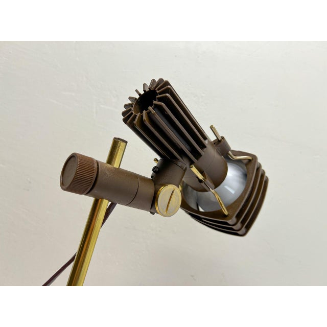 Brass and Brown Acrylic Table Lamp from Hustadt, 1970s For Sale - Image 11 of 15