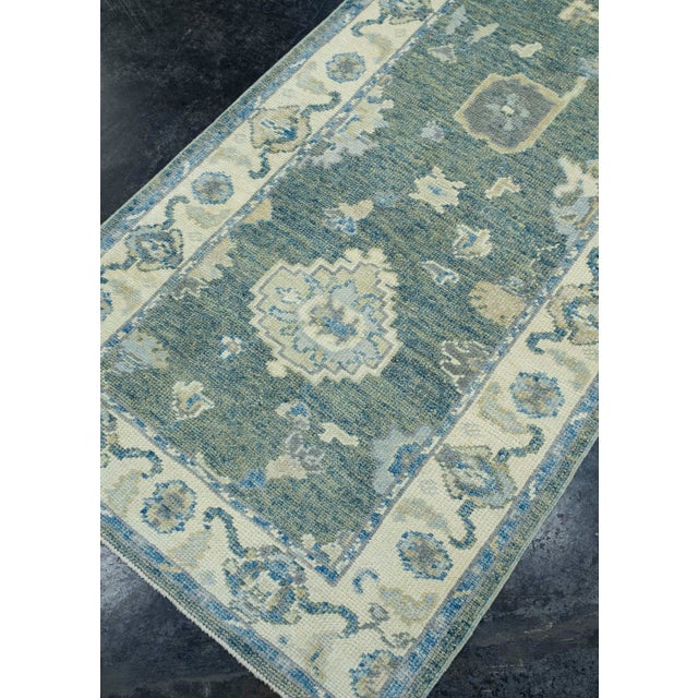 Turkish Turkish Oushak Runner Rug 2'11" x 18' #18006 For Sale - Image 3 of 8