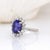 Art Deco 4.4cts Tanzanite Ring W Earth Mined Diamond Accent in 14k White Gold | Ov 10x8mm For Sale - Image 3 of 7