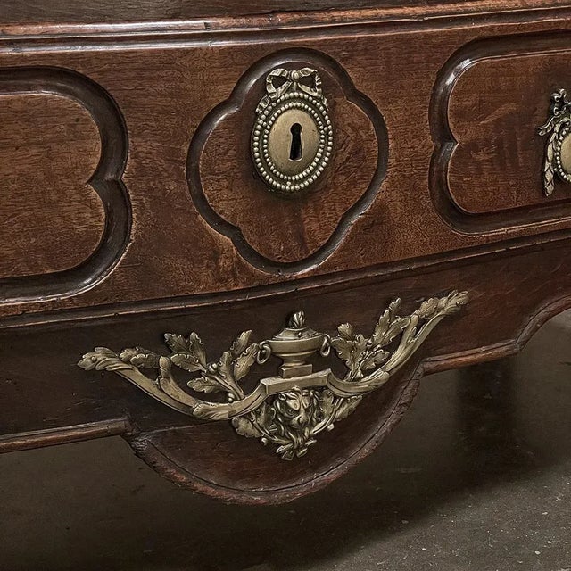 18th Century Country French Walnut Marble Top Commode ~ Chest of Drawers For Sale - Image 11 of 12