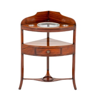 Regency Mahogany Washstand Corner Table For Sale