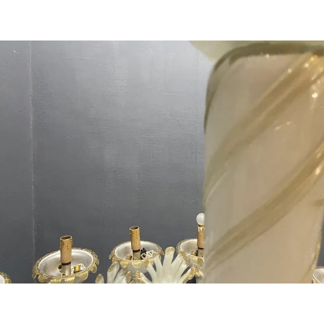 Large Venetian Murano Glass Chandelier by Paolo Venini for Maestri di Murano, 1950s For Sale - Image 13 of 17