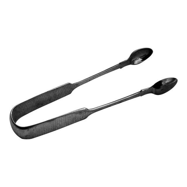 Antique English Sheffield Silver Plate Serving Tongs For Sale